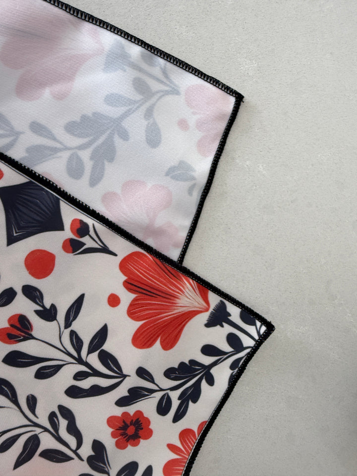 Spring Flowers Black Pug Origami Convertible Tote