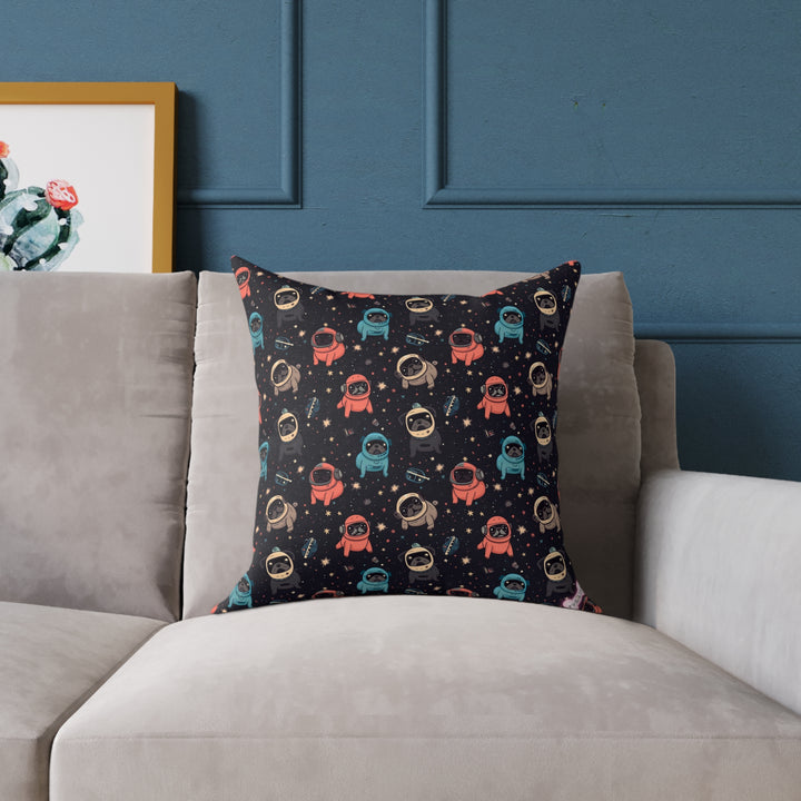 Space Pug Throw Pillows
