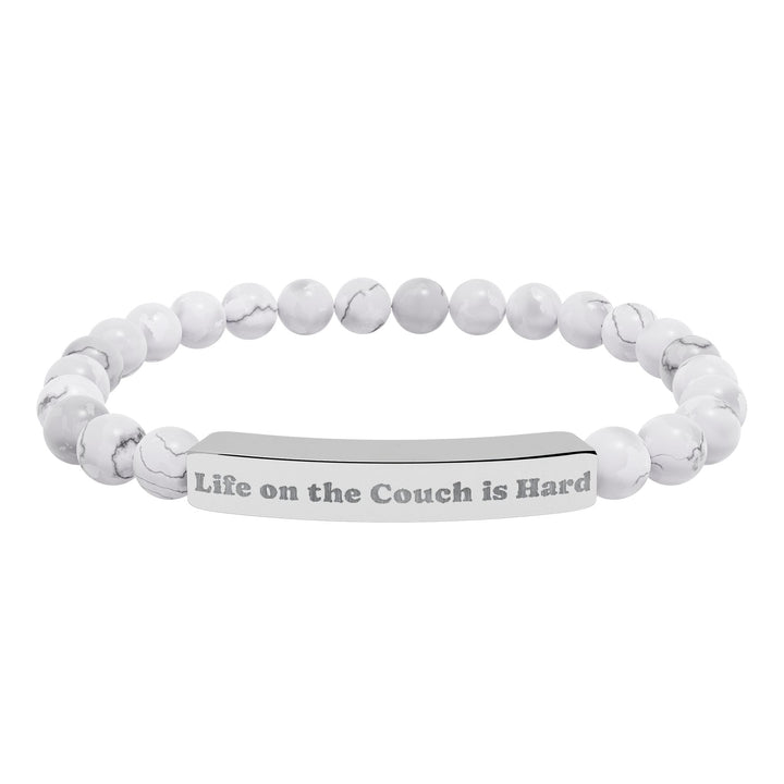 Life on the Couch is Hard Natural Stone Stretch Bracelet