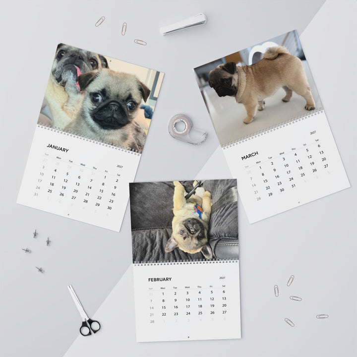 Pop Tart Pug Puppy 2027 Wall Calendar