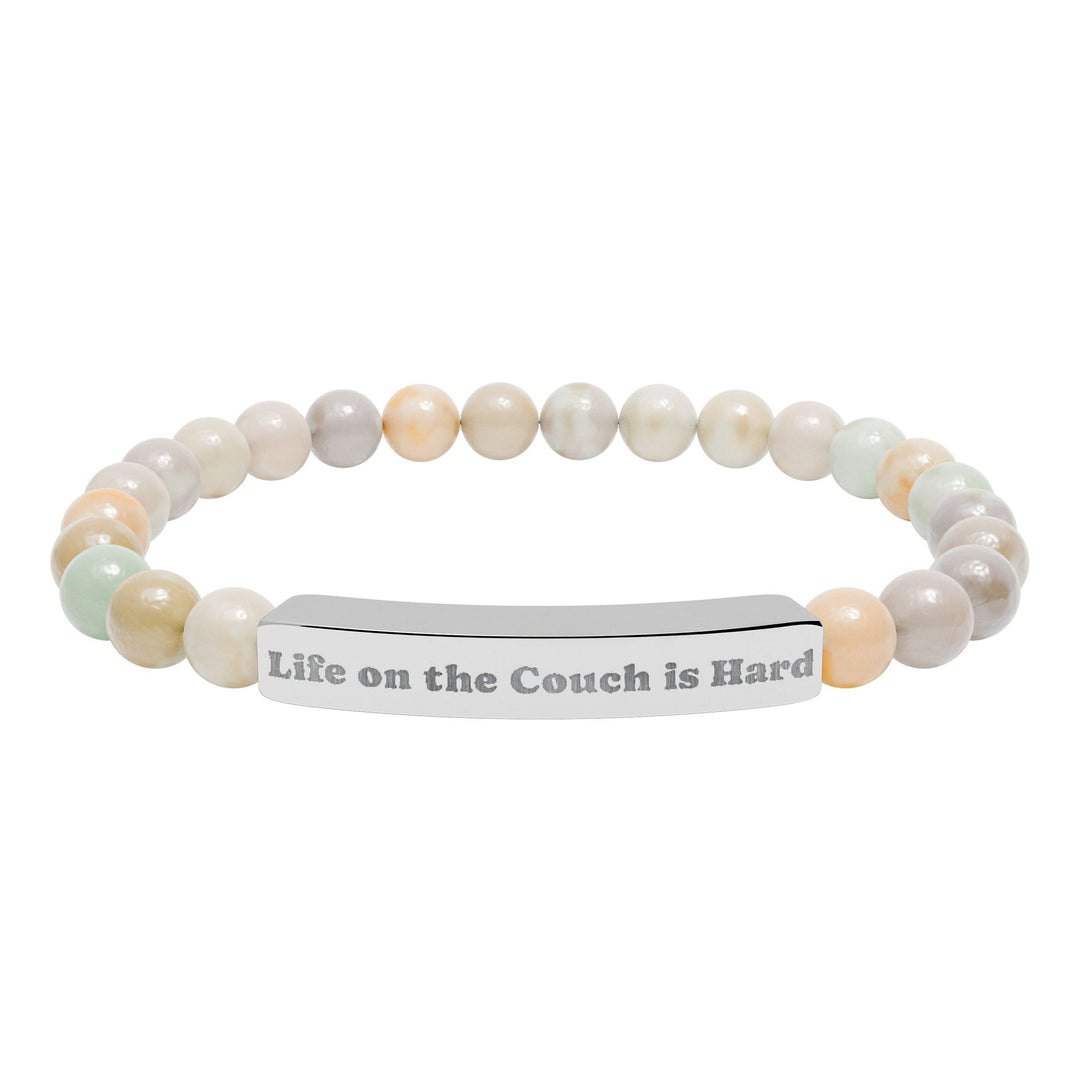 Life on the Couch is Hard Natural Stone Stretch Bracelet