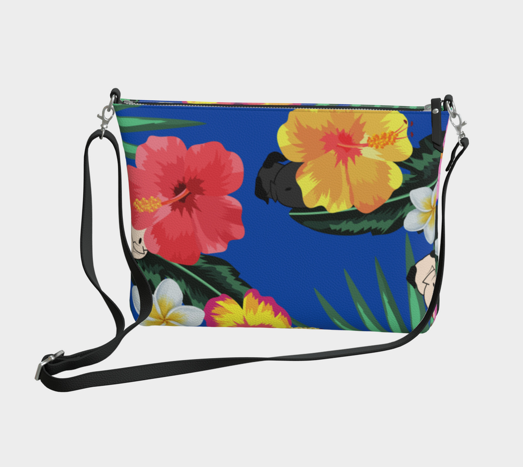 Tropical Pug Butt Small Zipper Bag