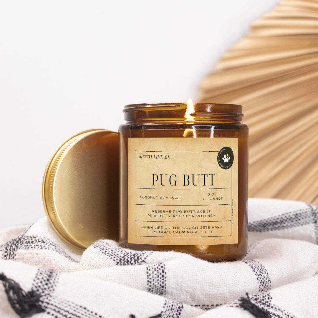 Reserve Pug Butt Scented Candle