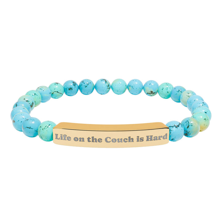 Life on the Couch is Hard Natural Stone Stretch Bracelet