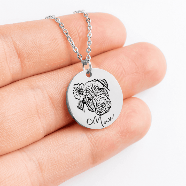 Dog Memorial Portrait Necklace