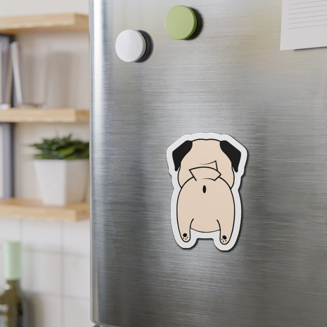 Pug Butt 4x4 inch Vinyl Magnet | Great for Car, Fridge, or Cruise Door