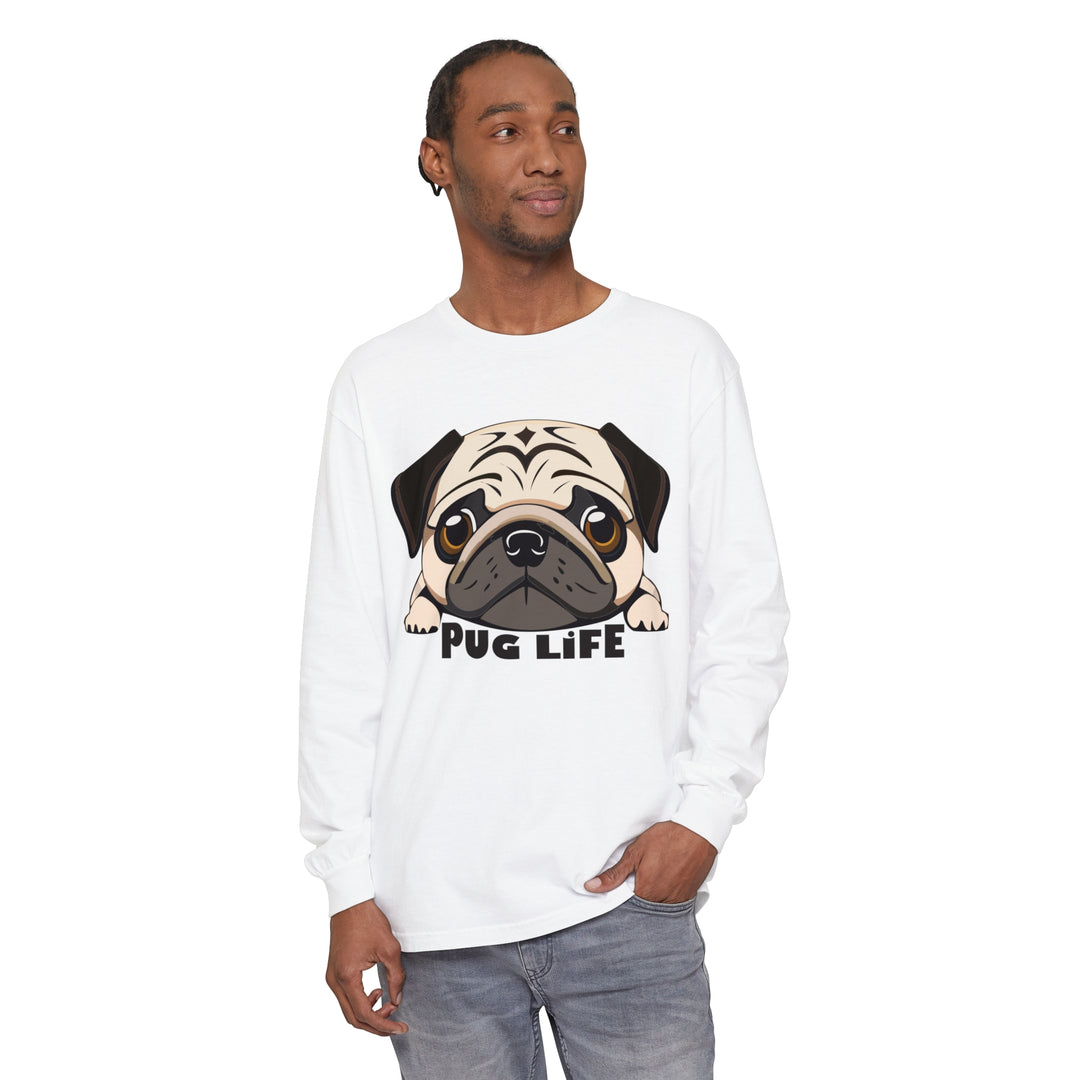 Super Cute Pug Life Comfort Colors Long Sleeved Shirt