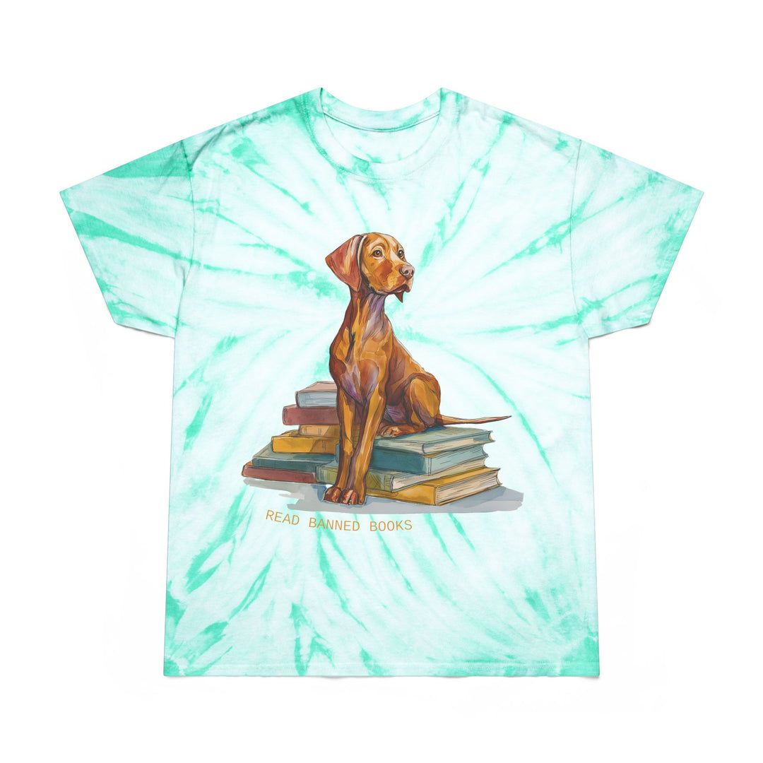 Vizsla Lover's "Read Banned Books" Tie-Die T-Shirt