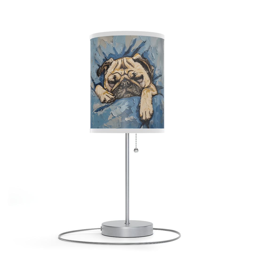 Sleeping Pug Table Lamp on Stand