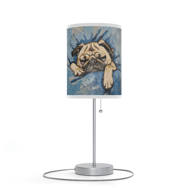 Sleeping Pug Table Lamp on Stand