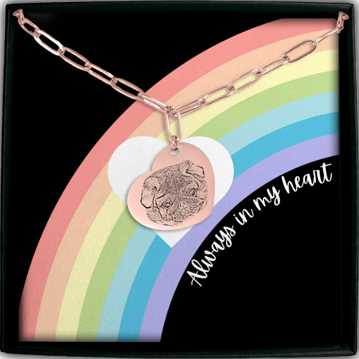 Pet Memorial Paperclip Heart Necklace