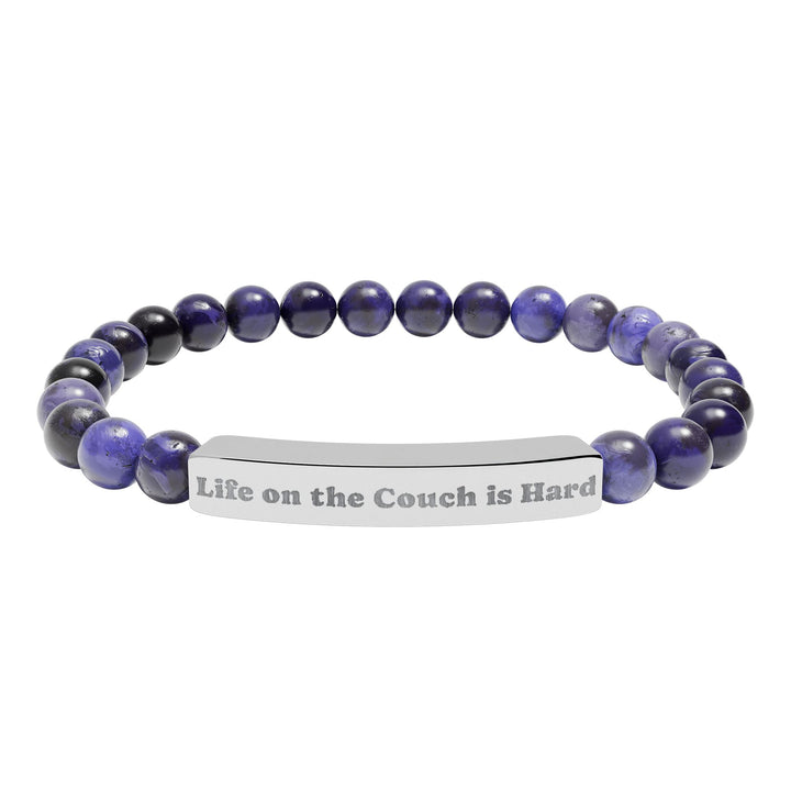 Life on the Couch is Hard Natural Stone Stretch Bracelet