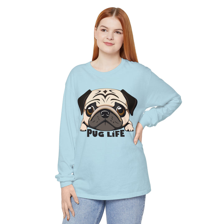 Super Cute Pug Life Comfort Colors Long Sleeved Shirt