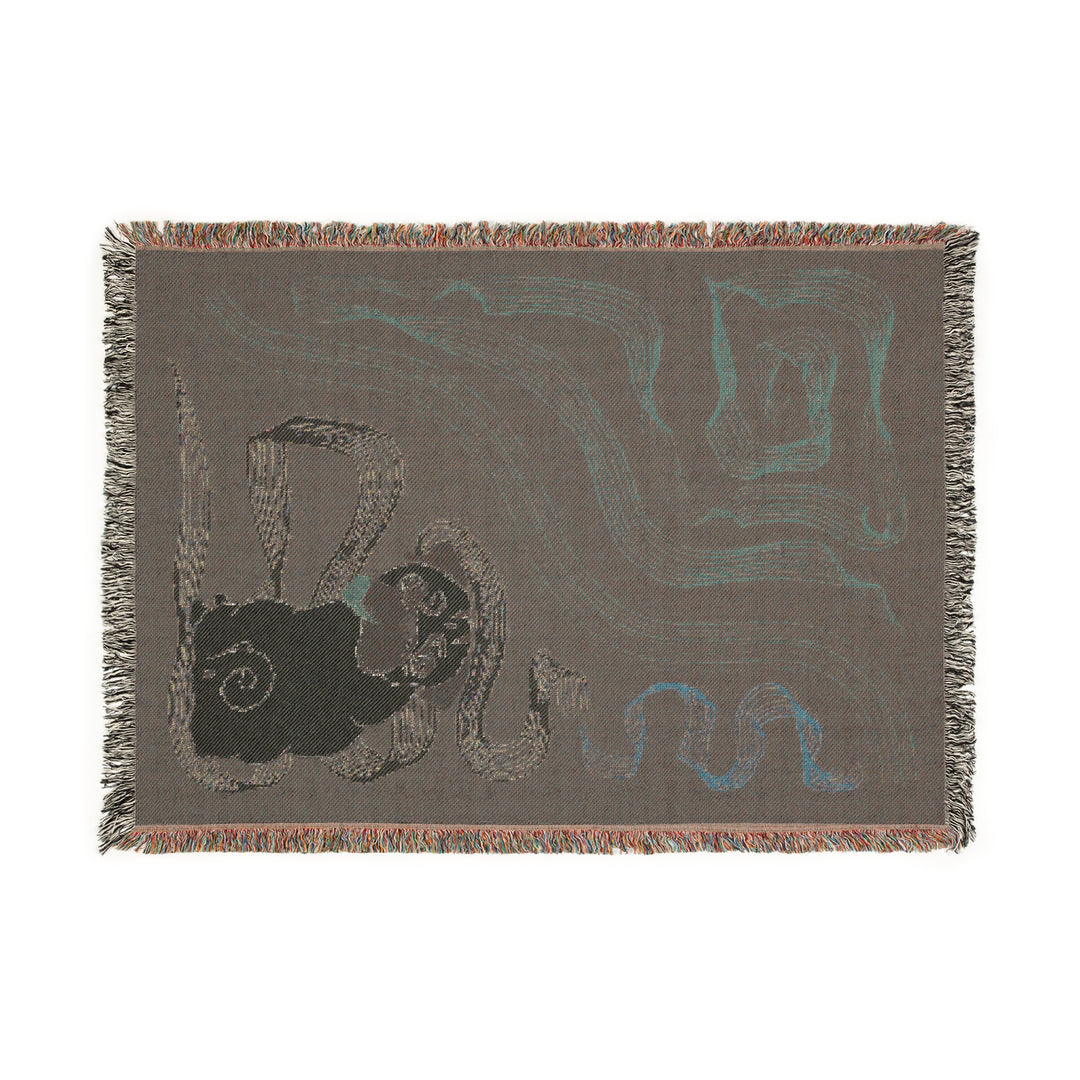Lenore Pug Butt Abstract Woven Blanket