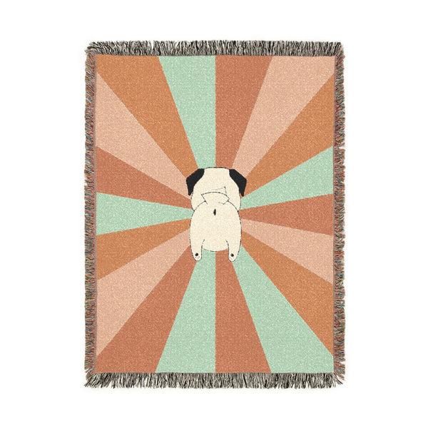 Burst of Pug Butt Woven Blanket