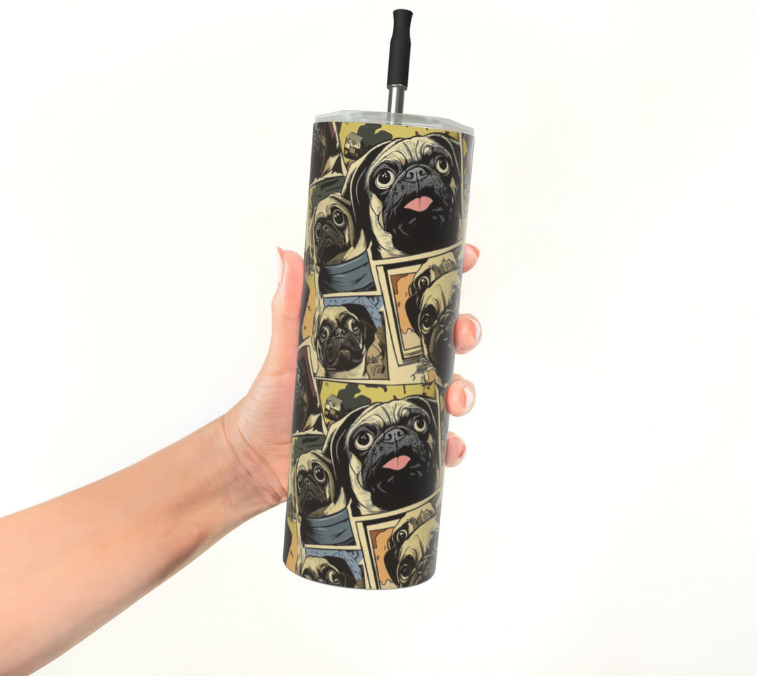 Pug Comic Tumbler