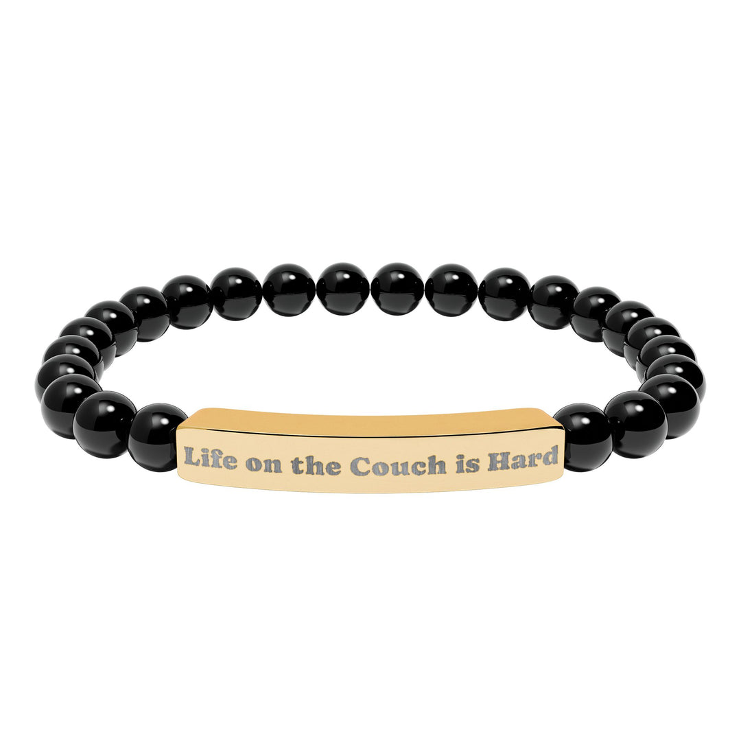 Life on the Couch is Hard Natural Stone Stretch Bracelet