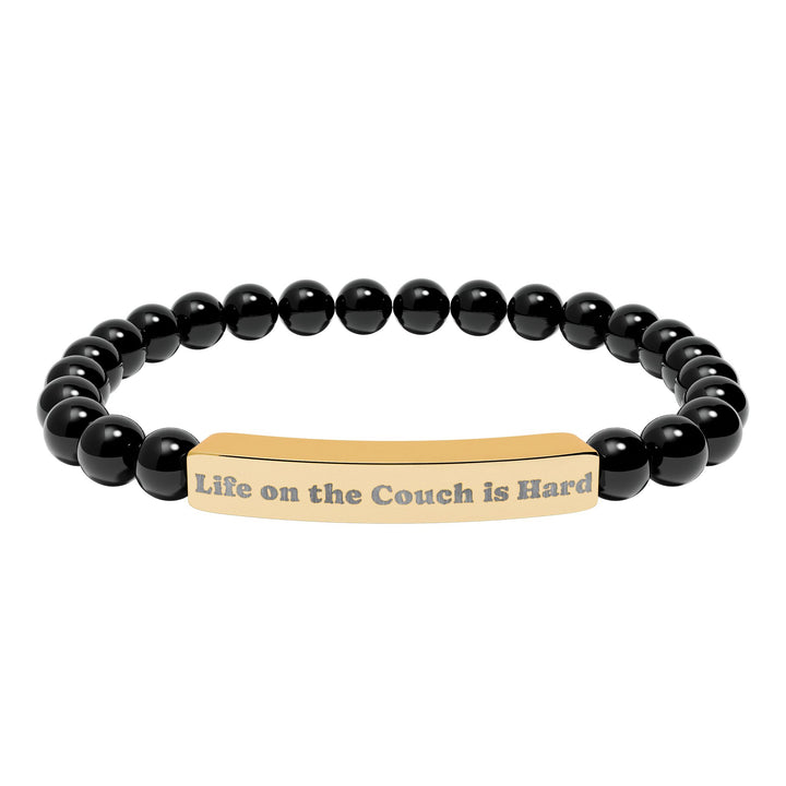 Life on the Couch is Hard Natural Stone Stretch Bracelet