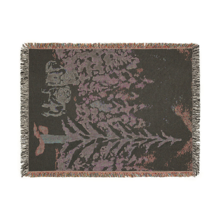 Black Pug Forest Woven Blankets