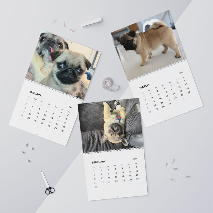 Pop Tart Pug Puppy 2027 Wall Calendar