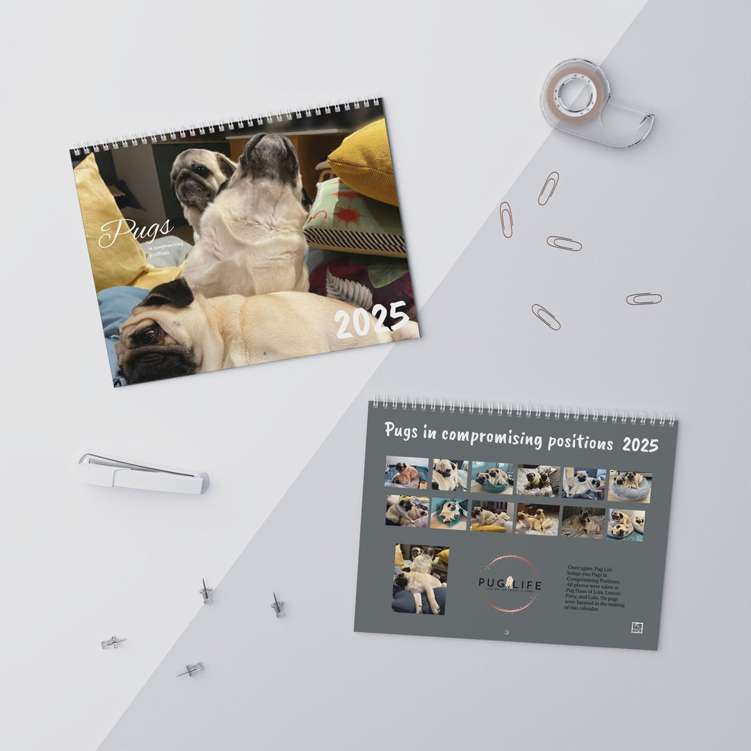 Pugs in Compromising Positions Wall Calendars 2025