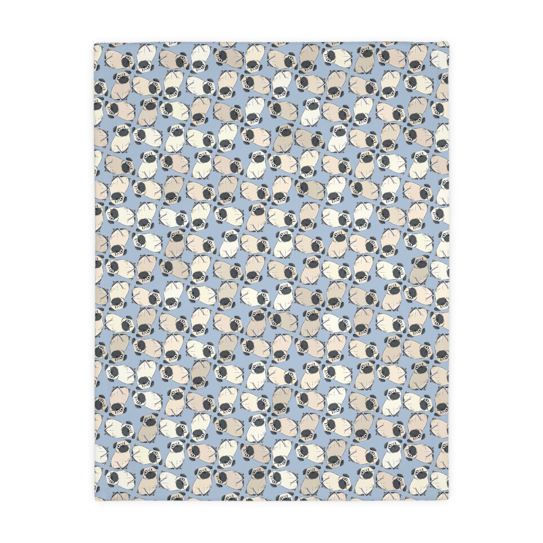 One Eyed Pug Velveteen Blanket
