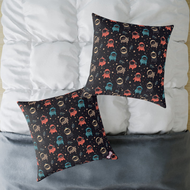 Space Pug Throw Pillows