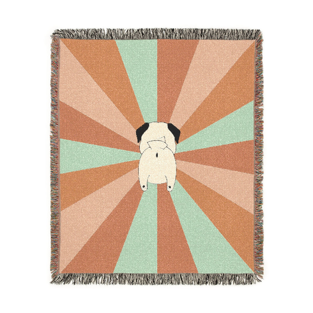Burst of Pug Butt Woven Blanket