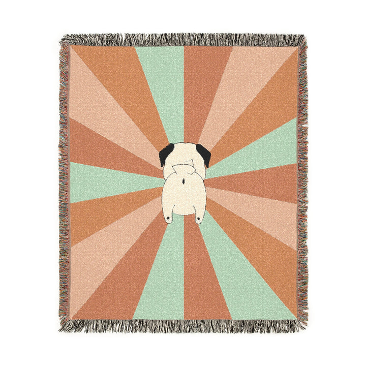 Burst of Pug Butt Woven Blanket