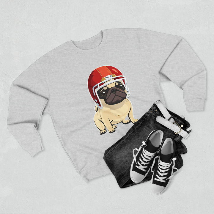 Just Here for the Pug Football Sweatshirt