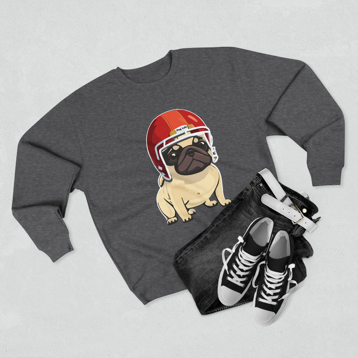 Just Here for the Pug Football Sweatshirt