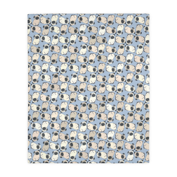 One Eyed Pug Velveteen Blanket