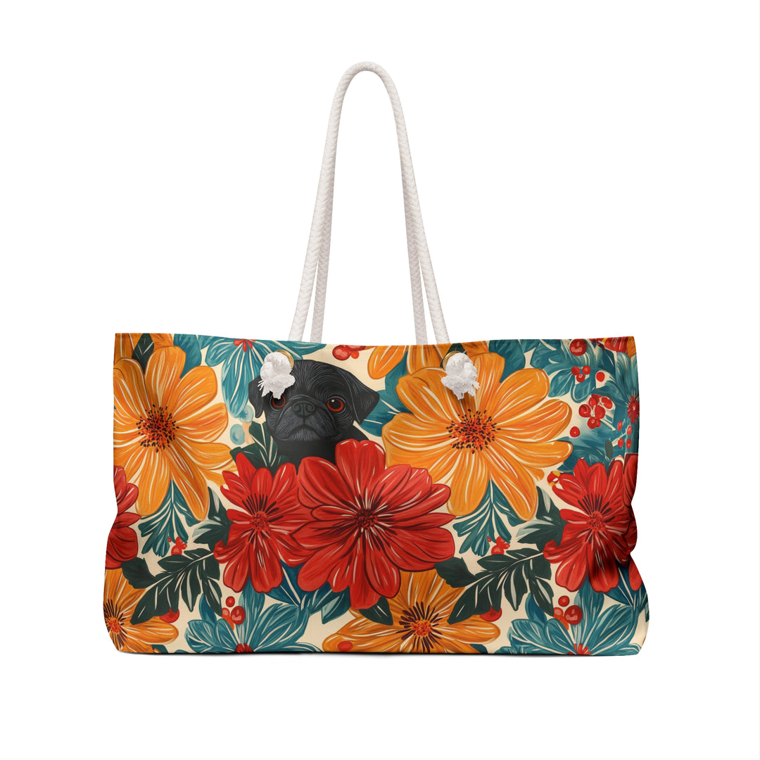 Colorful Aloha Pug Weekender Bag