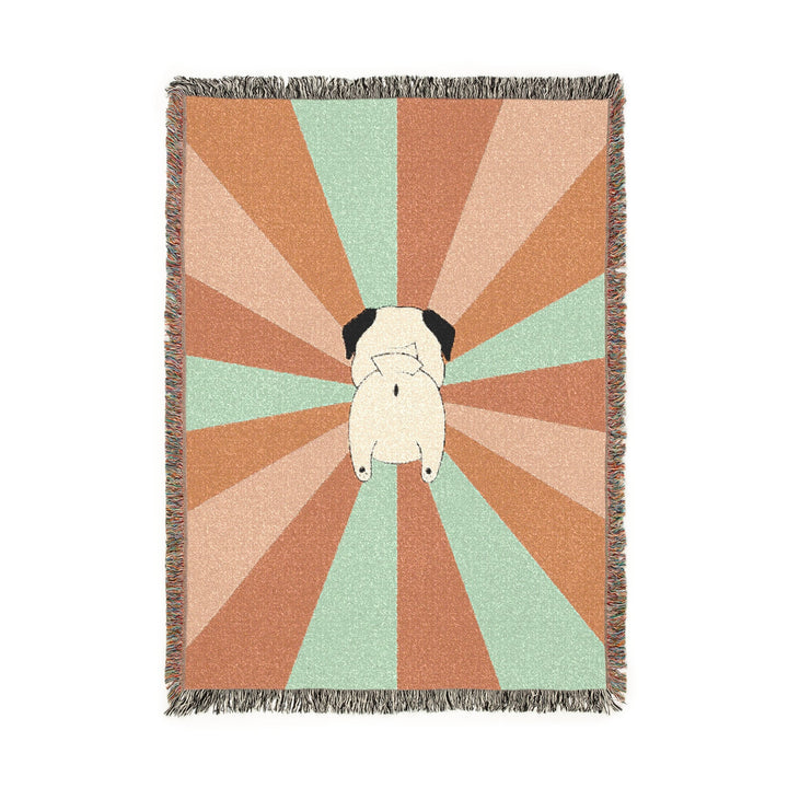 Burst of Pug Butt Woven Blanket