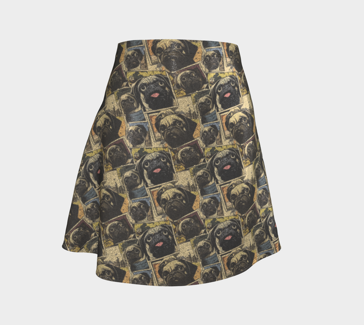 Pug Comics Flare Skirt in Glitter or Signature Performance Knit