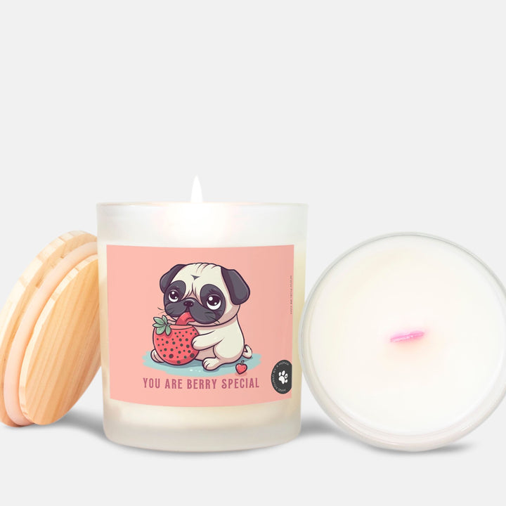 You Are Berry Special Frosted Glass Candle Pug Life