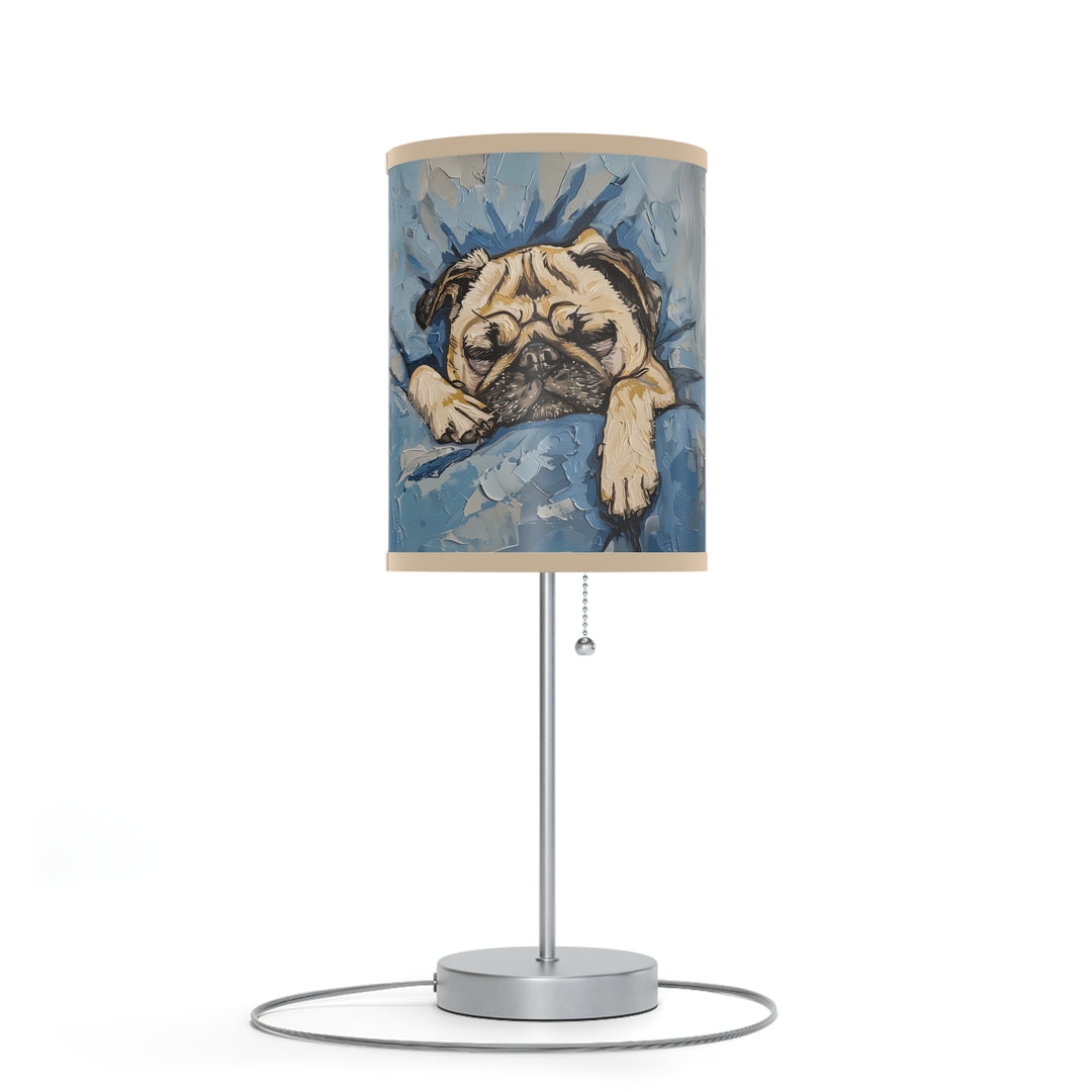 Sleeping Pug Table Lamp on Stand