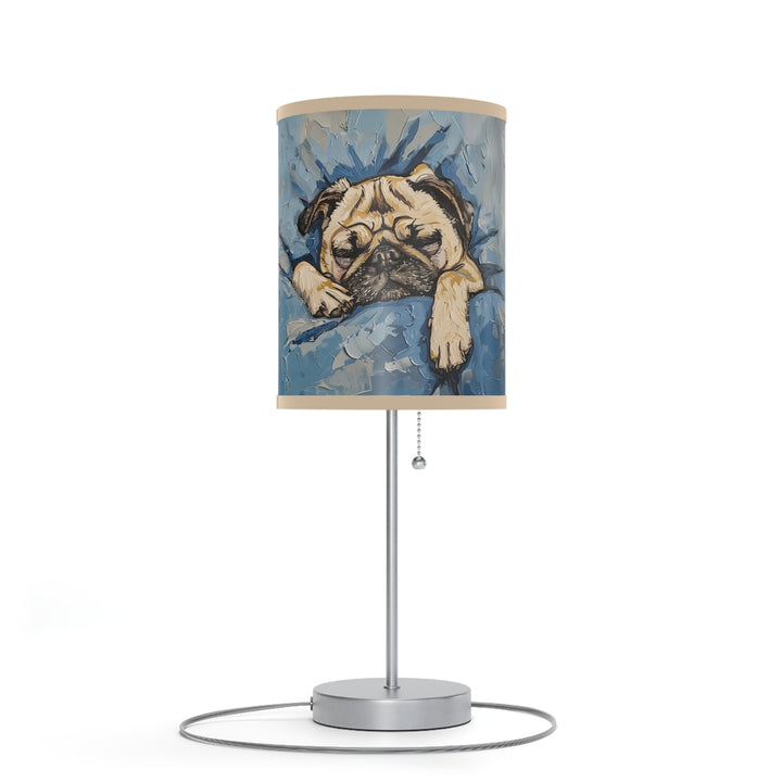 Sleeping Pug Table Lamp on Stand