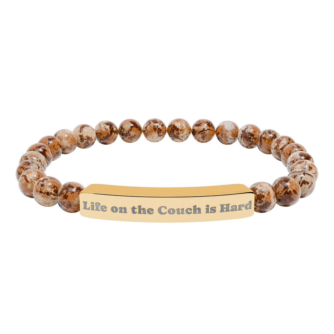 Life on the Couch is Hard Natural Stone Stretch Bracelet