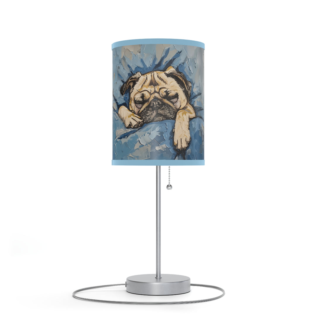 Sleeping Pug Table Lamp on Stand