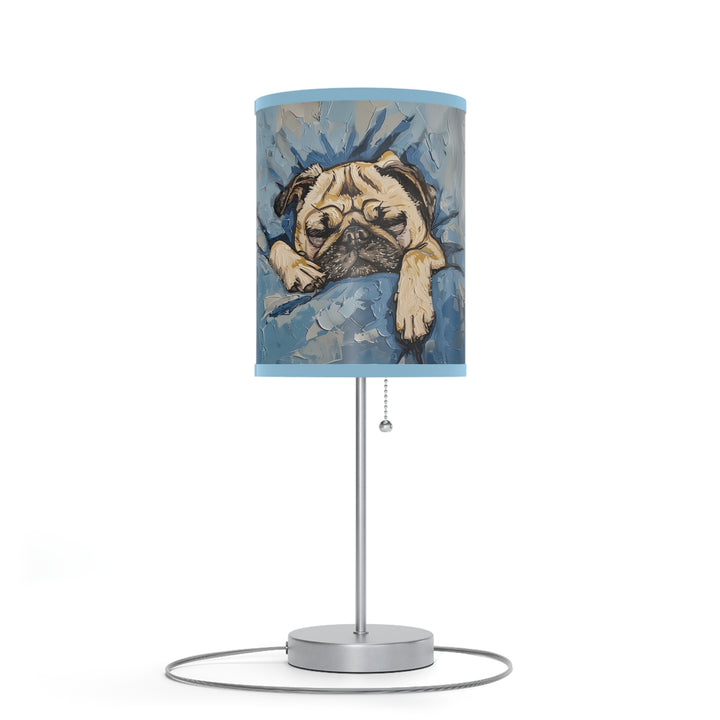 Sleeping Pug Table Lamp on Stand