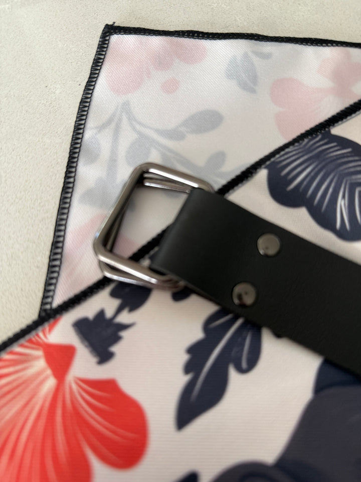 Spring Flowers Black Pug Origami Convertible Tote