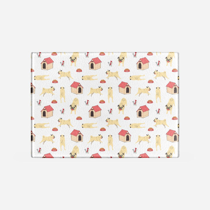 Pug Haus Dishwasher Safe Glass Serving Tray or Cutting Board