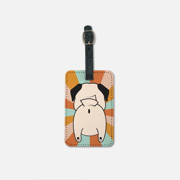 Burst of Pug Butt Canvas Luggage Tag