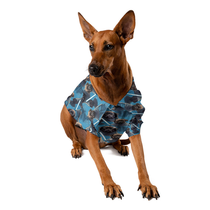 Blue Force Jedi Pug Pet Aloha Shirt