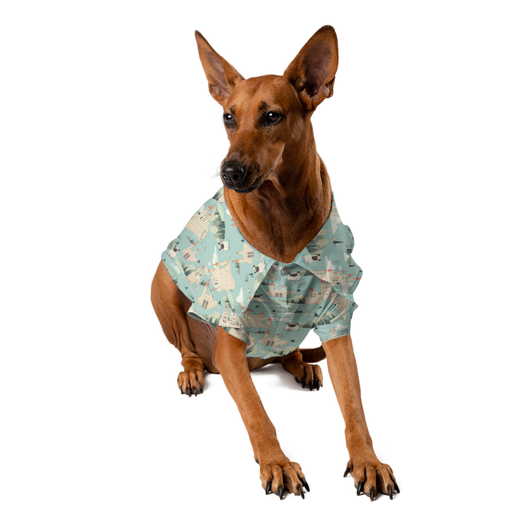 Castle to Chateau Pug Pet Aloha Shirt