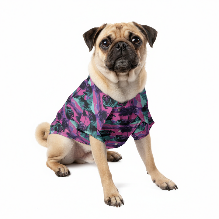 Synth Pug Vice Pet Aloha Shirt