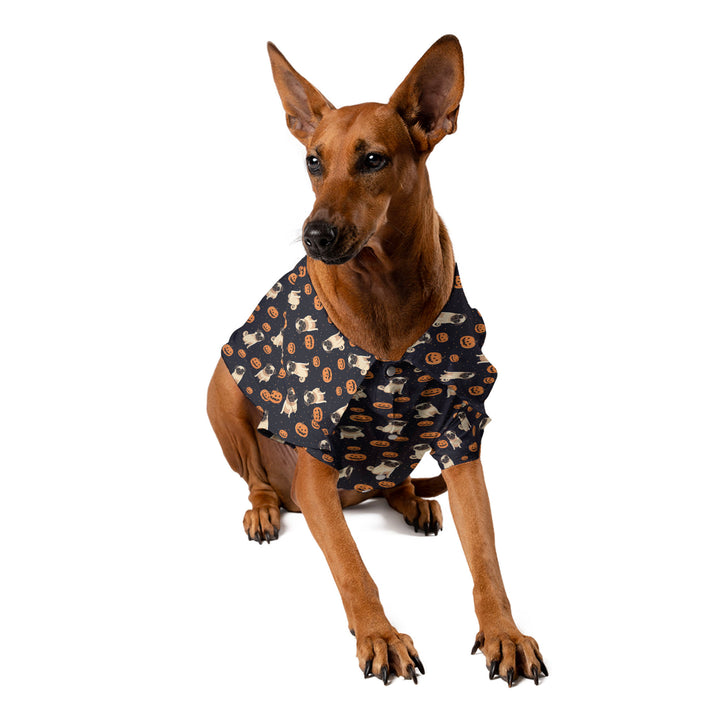 Pumpkin Pug Pet Aloha Shirt