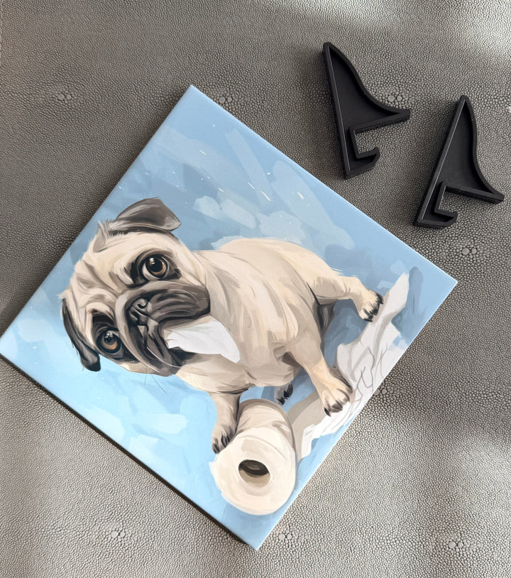 My Pug Ate the Toilet Paper Ceramic Tile with Stand