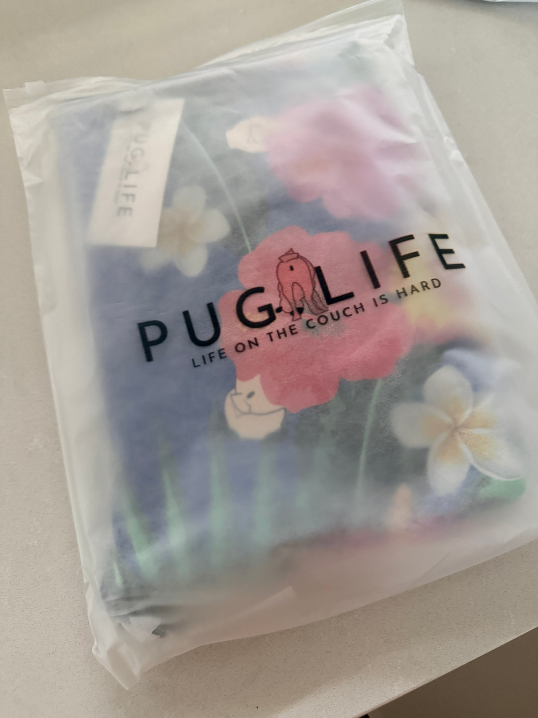 Large Tropical Pug Butt Faux Leather Crossbody Bag